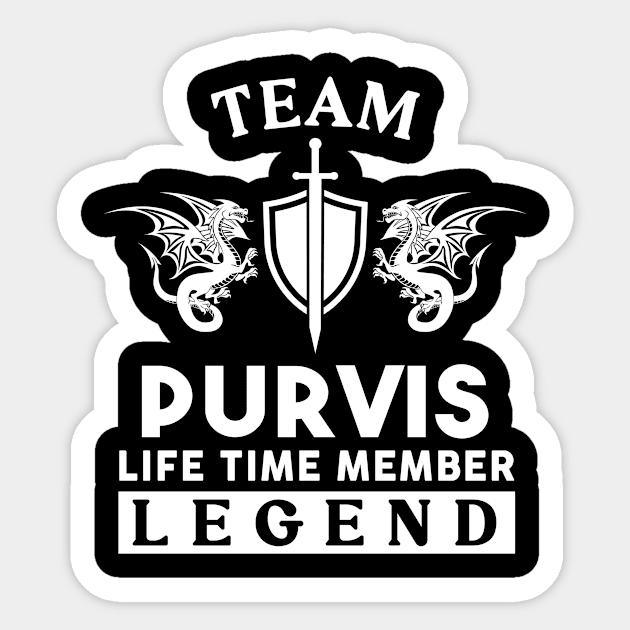 Purvis Name T Shirt - Purvis Life Time Member Legend Gift Item Tee Sticker by unendurableslemp118